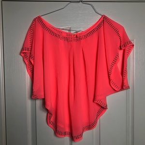 Sheer Poncho | Hot Pink